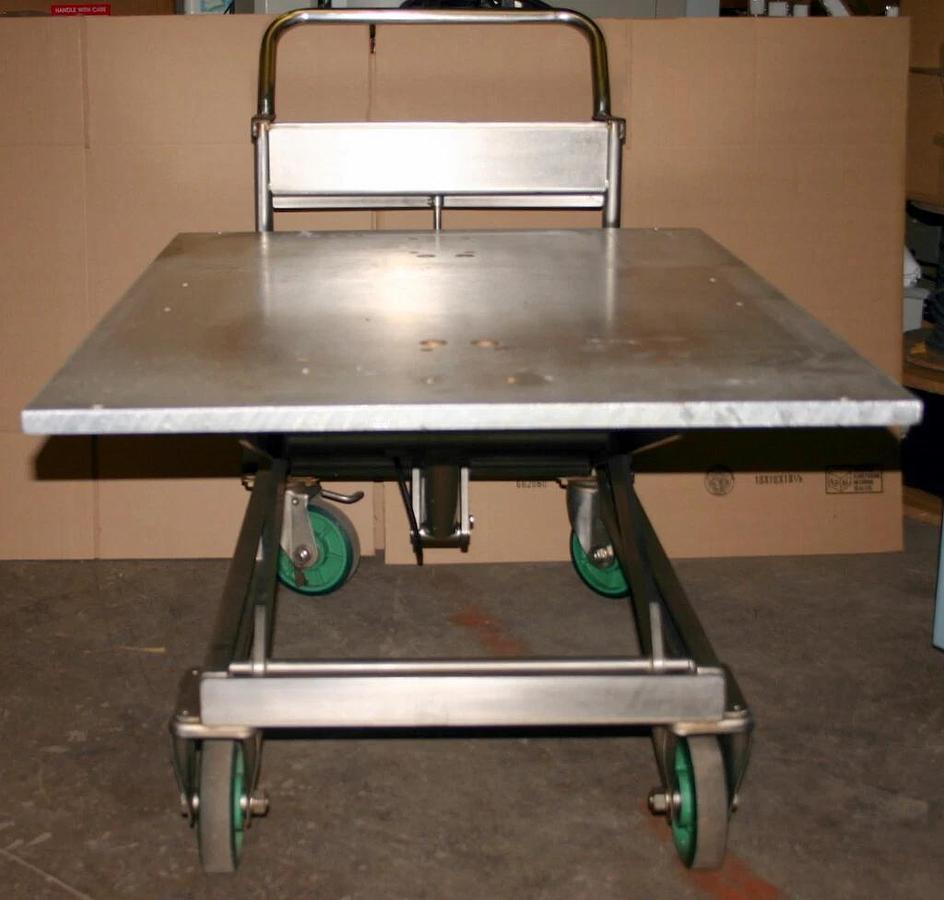 Used VESTIL STAINLESS STEEL HYDRAULIC SCISSOR LIFT CART, MODEL CART-1100-SS