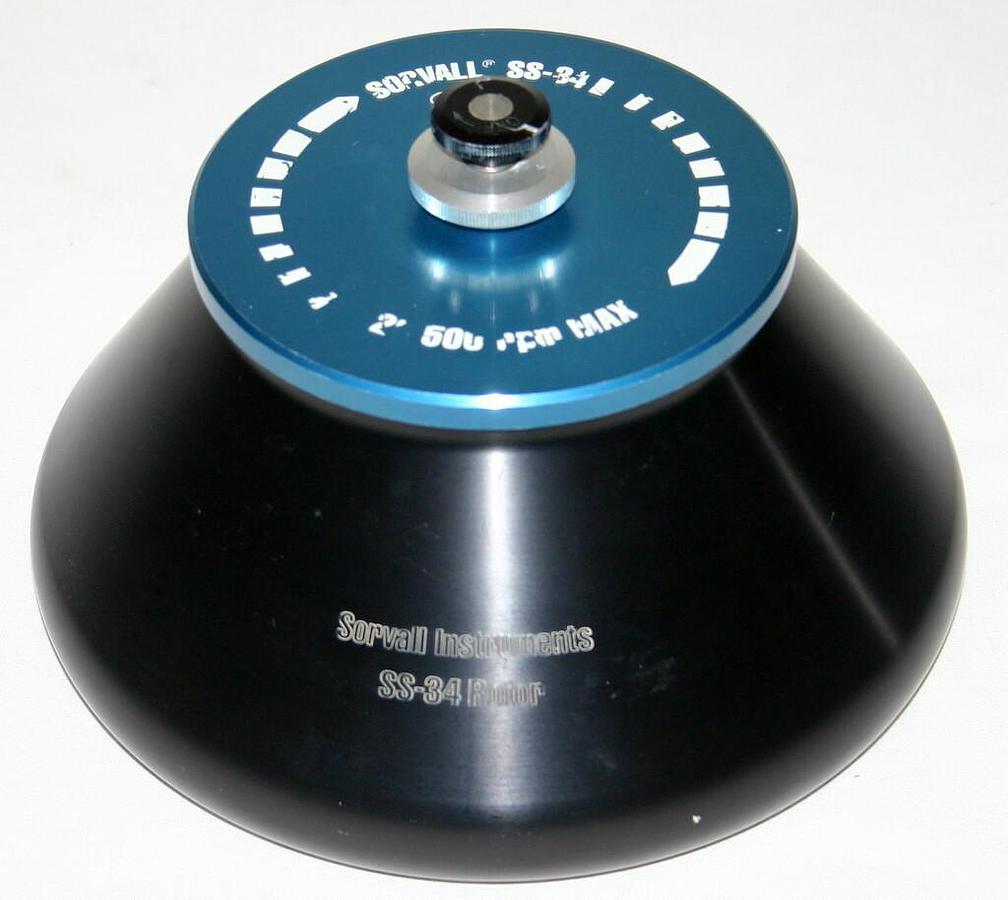 Used SORVALL FIXED ANGLE ROTOR, MODEL SS-34, 8 X 50 ML, 20,500 RPM MAX SPEED