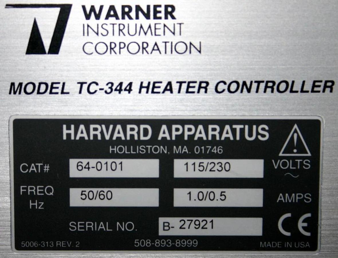 WARNER INSTRUMENT DUAL AUTOMATIC TEMPERATURE CONTROLLER, MODEL TC-344B