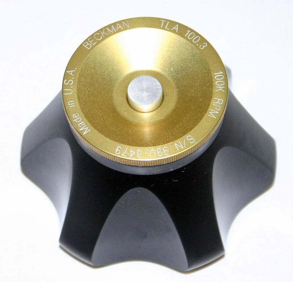 Used BECKMAN ULTRACENTRIFUGE FIXED ANGLE TITANIUM ROTOR, MODEL TLA-100.3, 6 x 3.5 ML