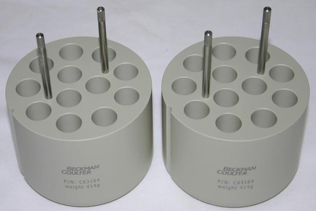 Used BECKMAN COULTER ADAPTER 12 X 15ML CONICAL FOR VS 4.750 ROTOR, MODEL C63164