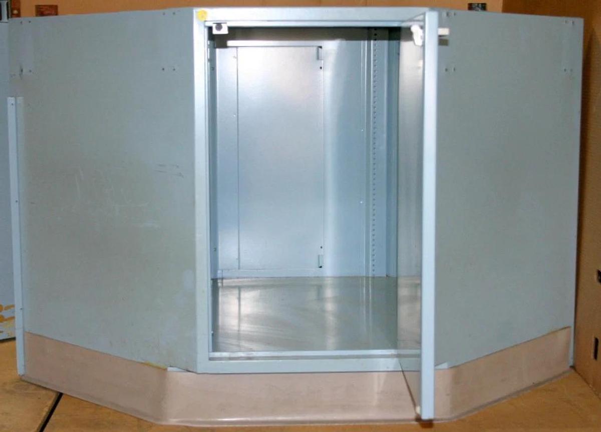 Used FISHER HAMILTON LABORATORY BASE CORNER UNIT, CASEWORK, BLUE MIST (BM), 30" HIGH