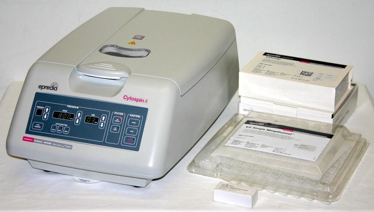 EPREDIA THERMO SHANDON CYTOCENTRIFUGE, MODEL CYTOSPIN 4 WITH ROTOR & 6 CLIPS