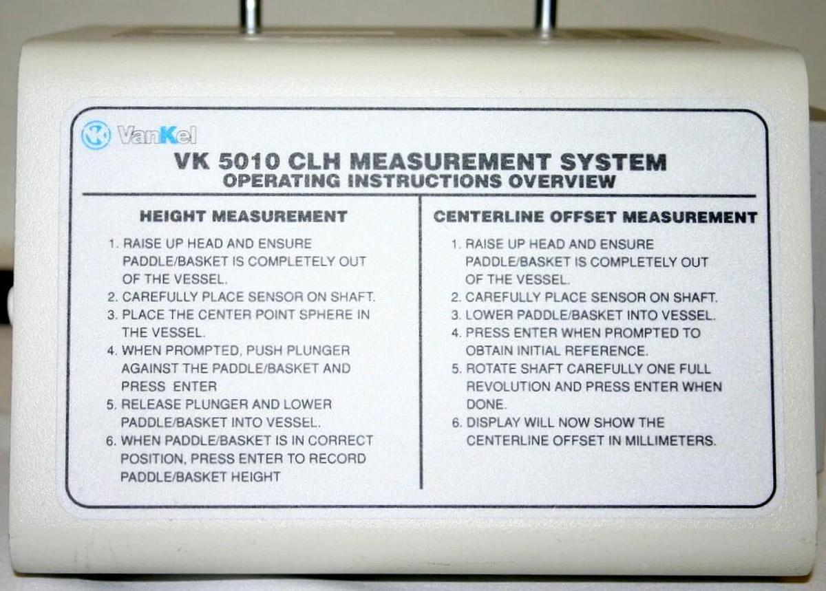 Used VANKEL VK 5010 CLH CENTERLINE HEIGHT MEASUREMENT SYSTEM, MODEL 12-0540