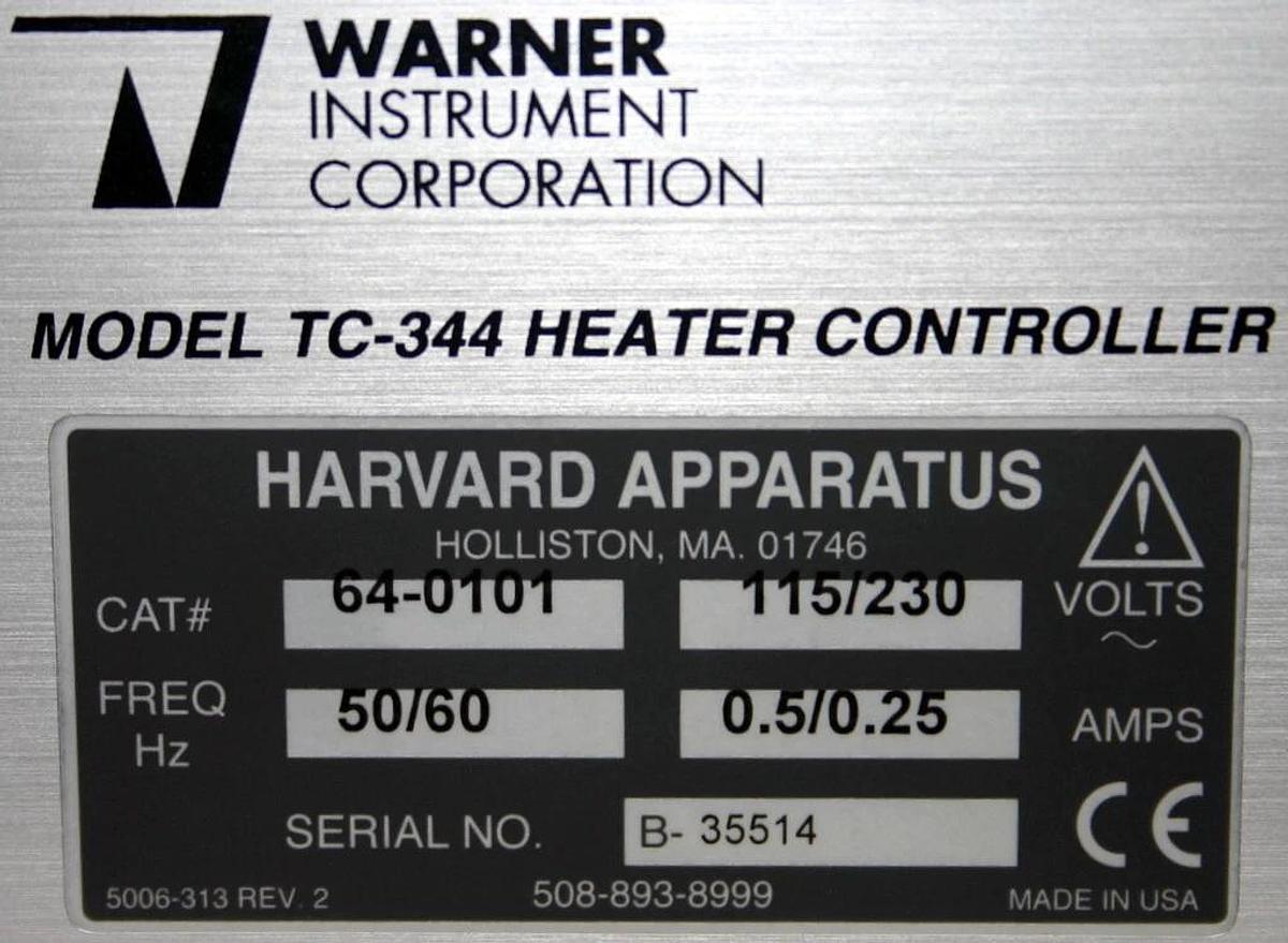 WARNER INSTRUMENT DUAL AUTOMATIC TEMPERATURE CONTROLLER, MODEL TC-344B