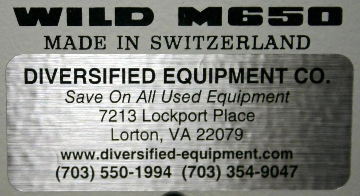 Used WILD HEERBRUGG TABLE TOP OPERATING SURGICAL MICROSCOPE, MODEL M650 CAMERA MOUNT