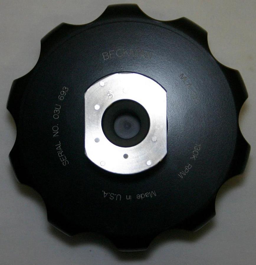 BECKMAN ULTRACENTRIFUGE FIXED ANGLE TITANIUM ROTOR, MODEL MLA-130, 10 x 2.0ML