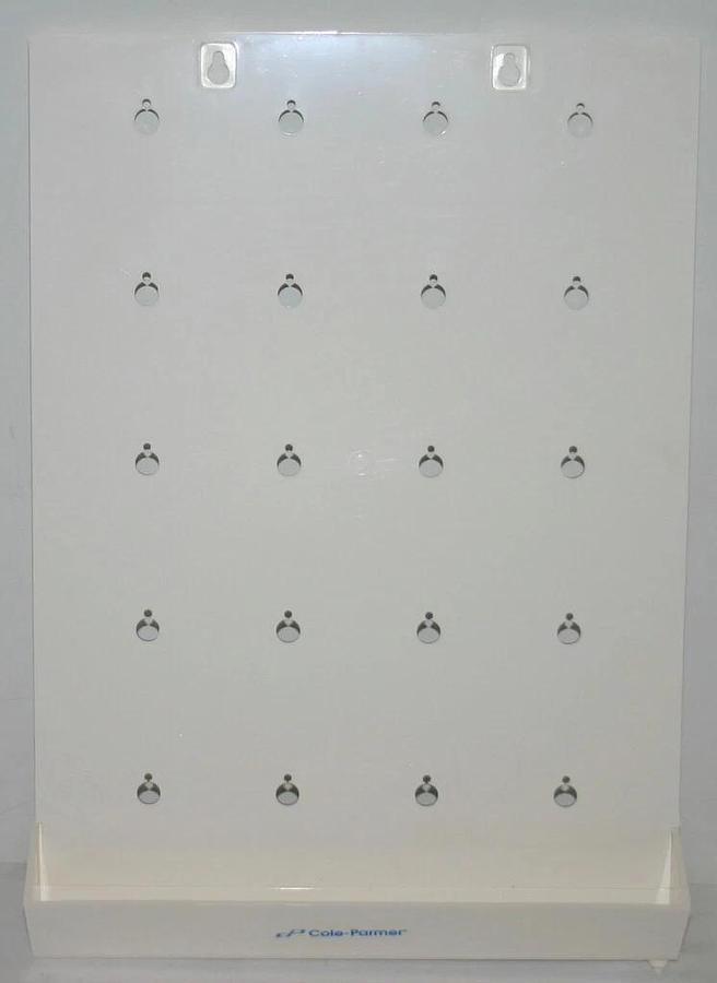 Used UNITED SCIENTIFIC COLE PARMER DRYING / DRAINING RACK, 20 PLACE, MODEL 81741