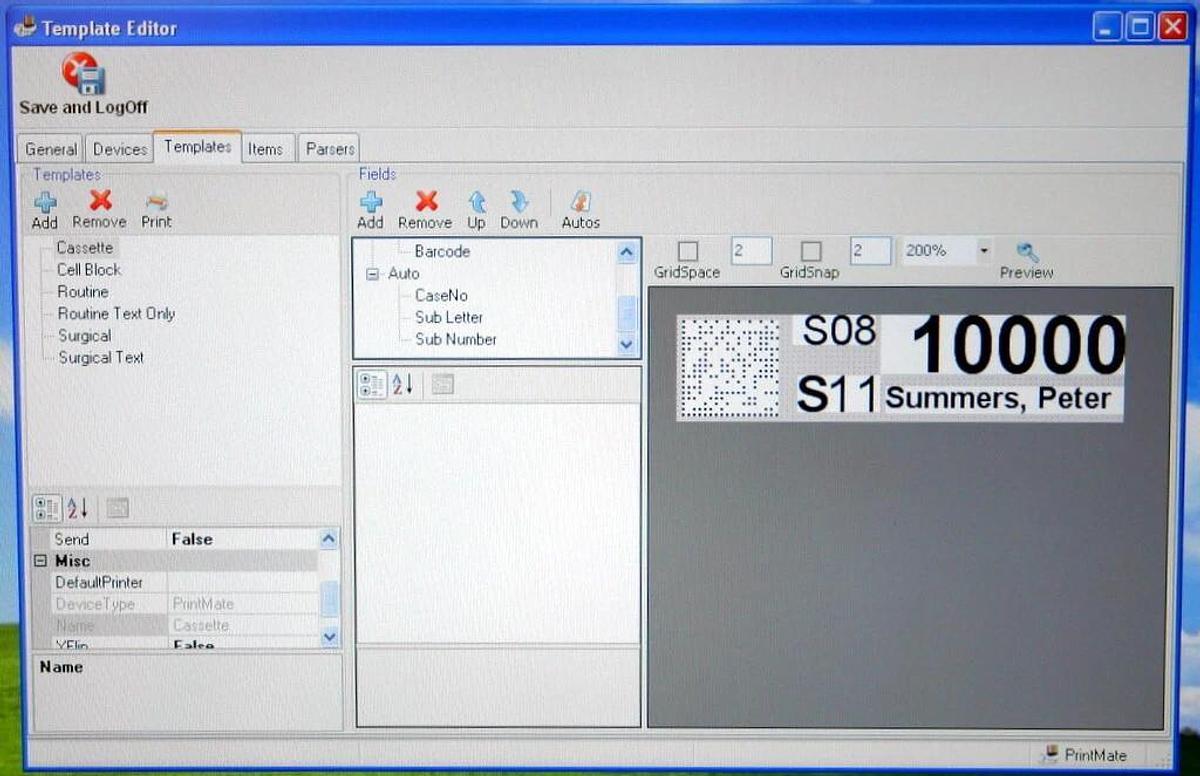 Used THERMO SCIENTIFIC PRINTMATE 150 CASSETTE PRINTER WITH COLLECTION SYSTEM