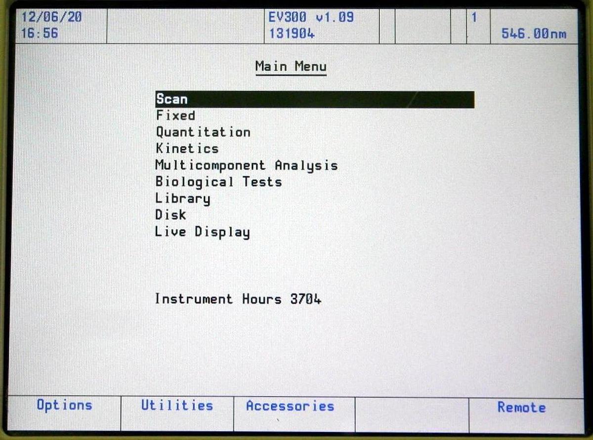 Used THERMO ELECTRON NICOLET VISIBLE SPECTROPHOTOMETER, MODEL EVOLUTION 300 LC