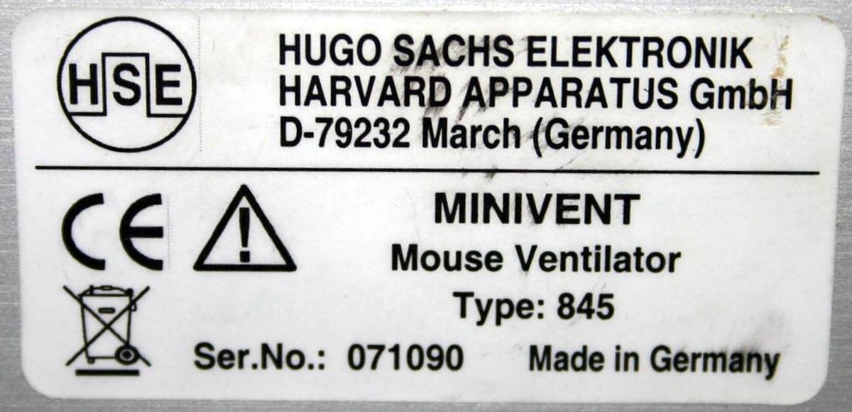 Used HARVARD HSE HUGO SACHS ELEKTRONIK MOUSE VENTILATOR MINIVENT, MODEL 845