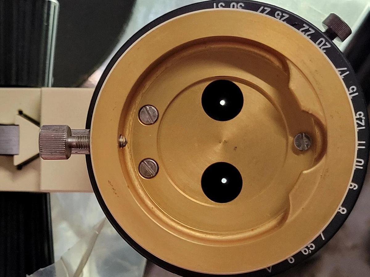 Used WILD HEERBRUGG STEREO MICROSCOPE, MODEL M7A W/ ADJUSTABLE IRIS, STAND & LIGHT