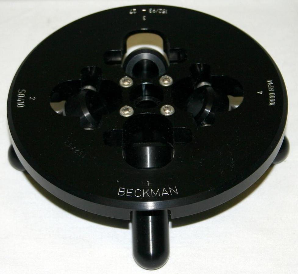 Used BECKMAN SWINGING-BUCKET ANODIZED ALUMINUM ROTOR, MODEL S0410, 4 X 10 ML