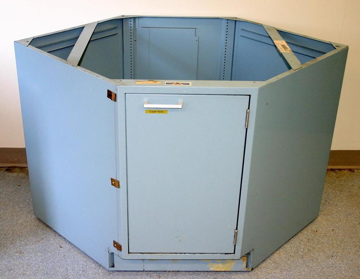 Used FISHER HAMILTON LABORATORY BASE CORNER UNIT, CASEWORK, BLUE MIST (BM), 30" HIGH