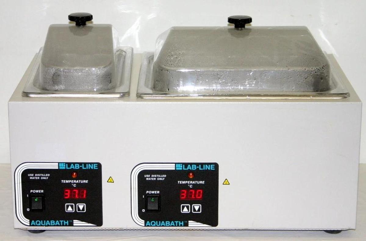 Used LAB-LINE DIGITAL DUAL RESERVOIR WATER BATH, MODEL 18802, 6.7 & 14.6 LITER CAP.