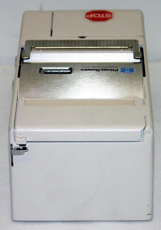 Used PITNEY BOWES CHECK SIGNER-IMPRINTER, MODEL 5390, NEW IN ORIGINAL CASE 5600 BASE