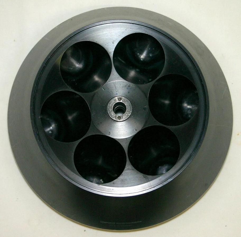 Used SORVALL FIXED ANGLE ROTOR, MODEL GS-3, 6 X 500 ML, 9,000 RPM MAX SPEED