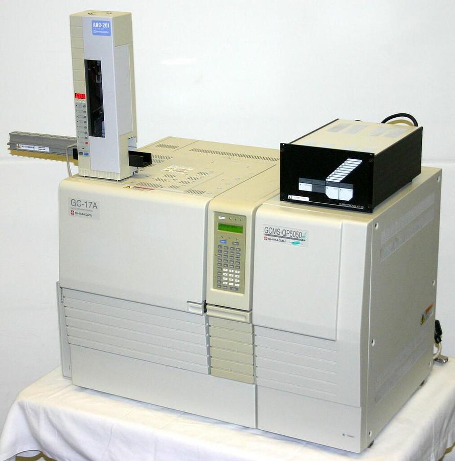 Used SHIMADZU GAS CHROMATOGRAPH, MODEL GC-17A WITH MASS SPECTROMETER GCMA-QP5050A