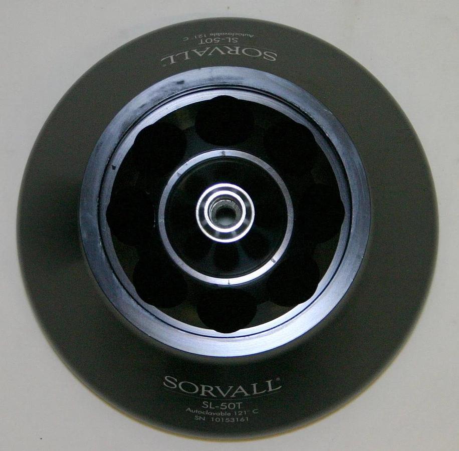 Used SORVALL SUPER-LITE FIXED ANGLE ROTOR, MODEL SL-50T, 8 x 50 ML, 18,500 MAX RPM