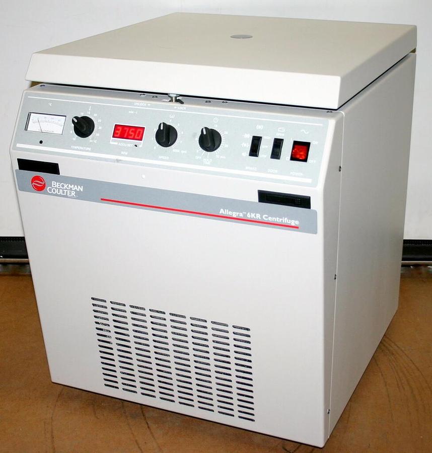 Used BECKMAN COULTER CENTRIFUGE, MODEL ALLEGRA 6KR WITH GH-3.8 ROTOR AND BUCKETS