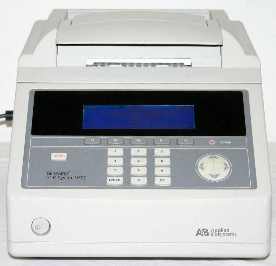 Used APPLIED BIOSYSTEMS ABI GENEAMP PCR SYSTEM 9700 96 WELL ALUM BLOCK THERMAL CYCLER