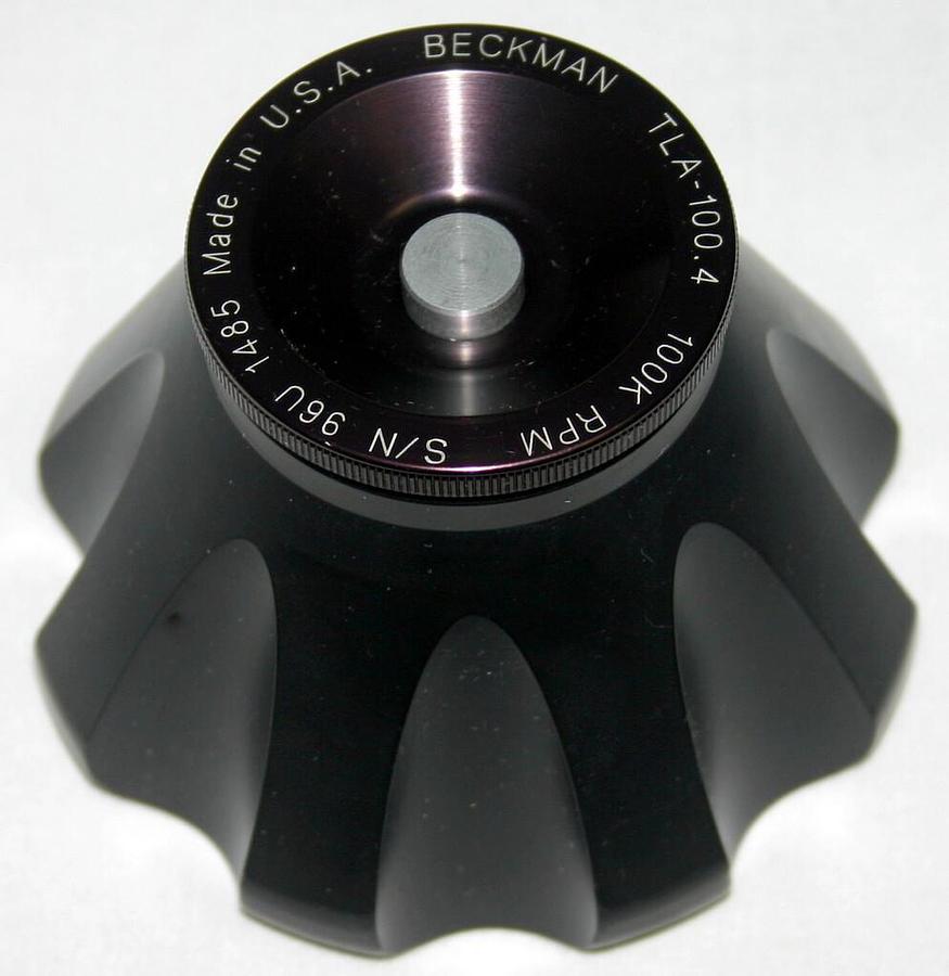 BECKMAN ULTRACENTRIFUGE FIXED ANGLE TITANIUM ROTOR, MODEL TLA-100.4, 8 x 5.1 ML
