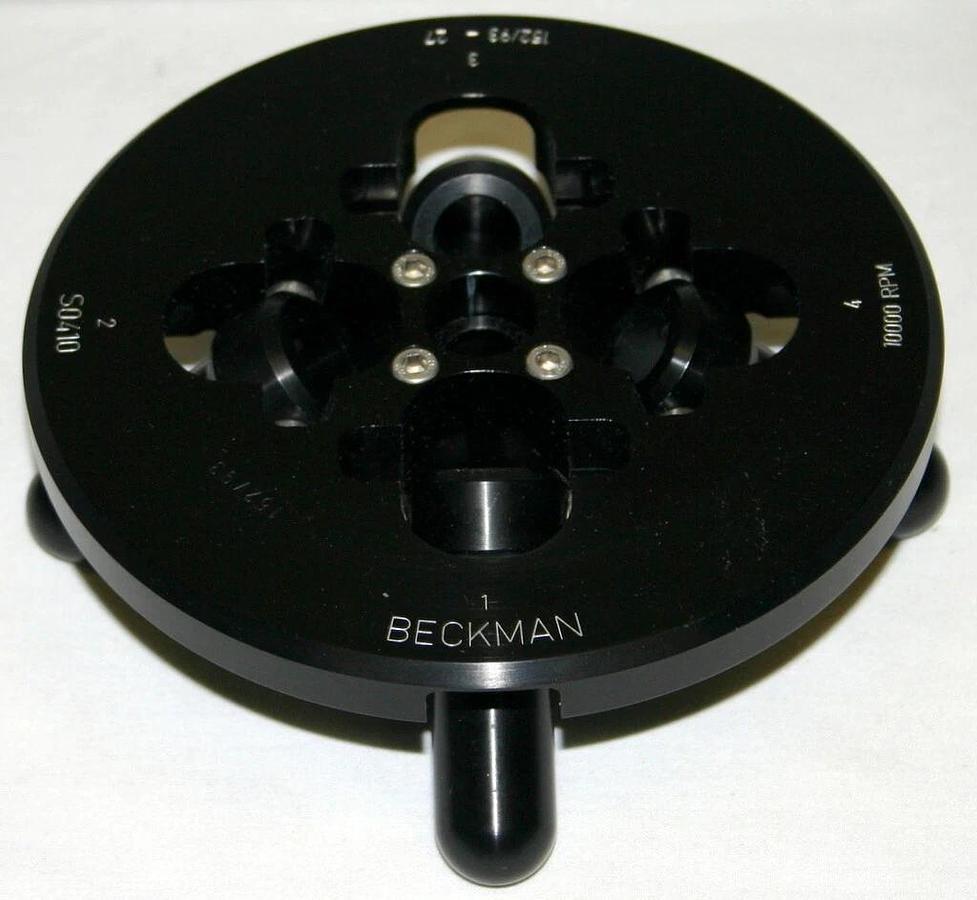 Used BECKMAN SWINGING-BUCKET ANODIZED ALUMINUM ROTOR, MODEL S0410, 4 X 10 ML