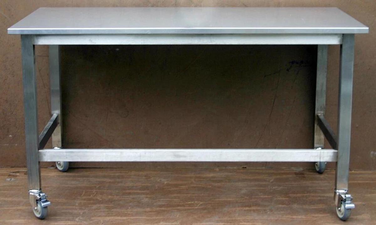 Used METRO, ULINE STAINLESS STEEL MOBILE LAB CLEANROOM TABLE C FRAME, 60L X 30W X 34H