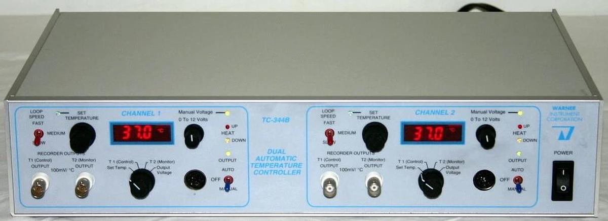 WARNER INSTRUMENT DUAL AUTOMATIC TEMPERATURE CONTROLLER, MODEL TC-344B