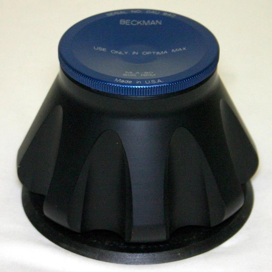 BECKMAN ULTRACENTRIFUGE FIXED ANGLE TITANIUM ROTOR, MODEL MLA-80, 8 x 8.0ML