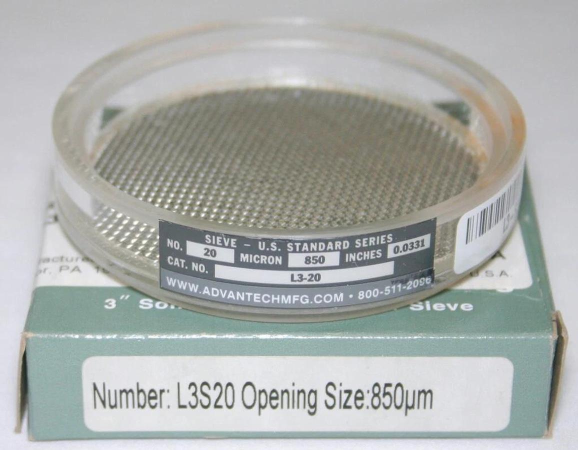 Used ADVANTECH 3" DIAMETER CLEAR ACRYLIC SONIC SIFTER SEPARATOR SIEVE , L3S SERIES