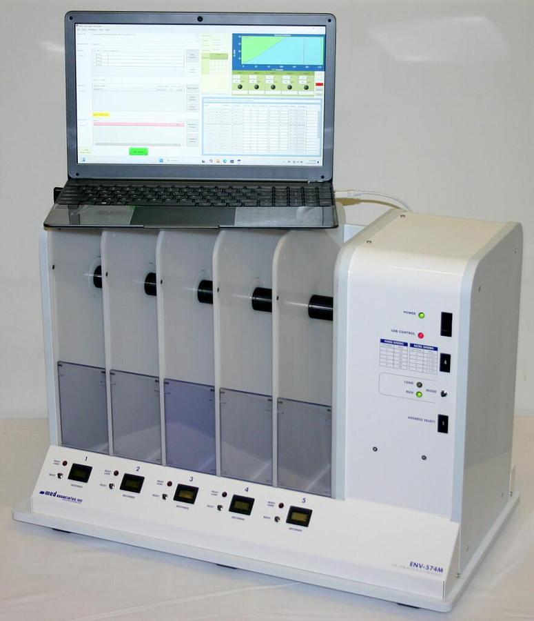 Used MED ASSOCIATES 5 LANE MOUSE TREADMILL, ROTA-ROD, ROTAROD, ROTOROD MODEL ENV-574M