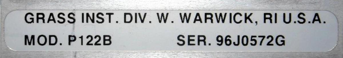Used GRASS A.C./D.C. STRAIN GAGE AMPLIFIER, MODEL P122B
