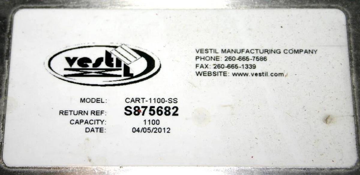 Used VESTIL STAINLESS STEEL HYDRAULIC SCISSOR LIFT CART, MODEL CART-1100-SS