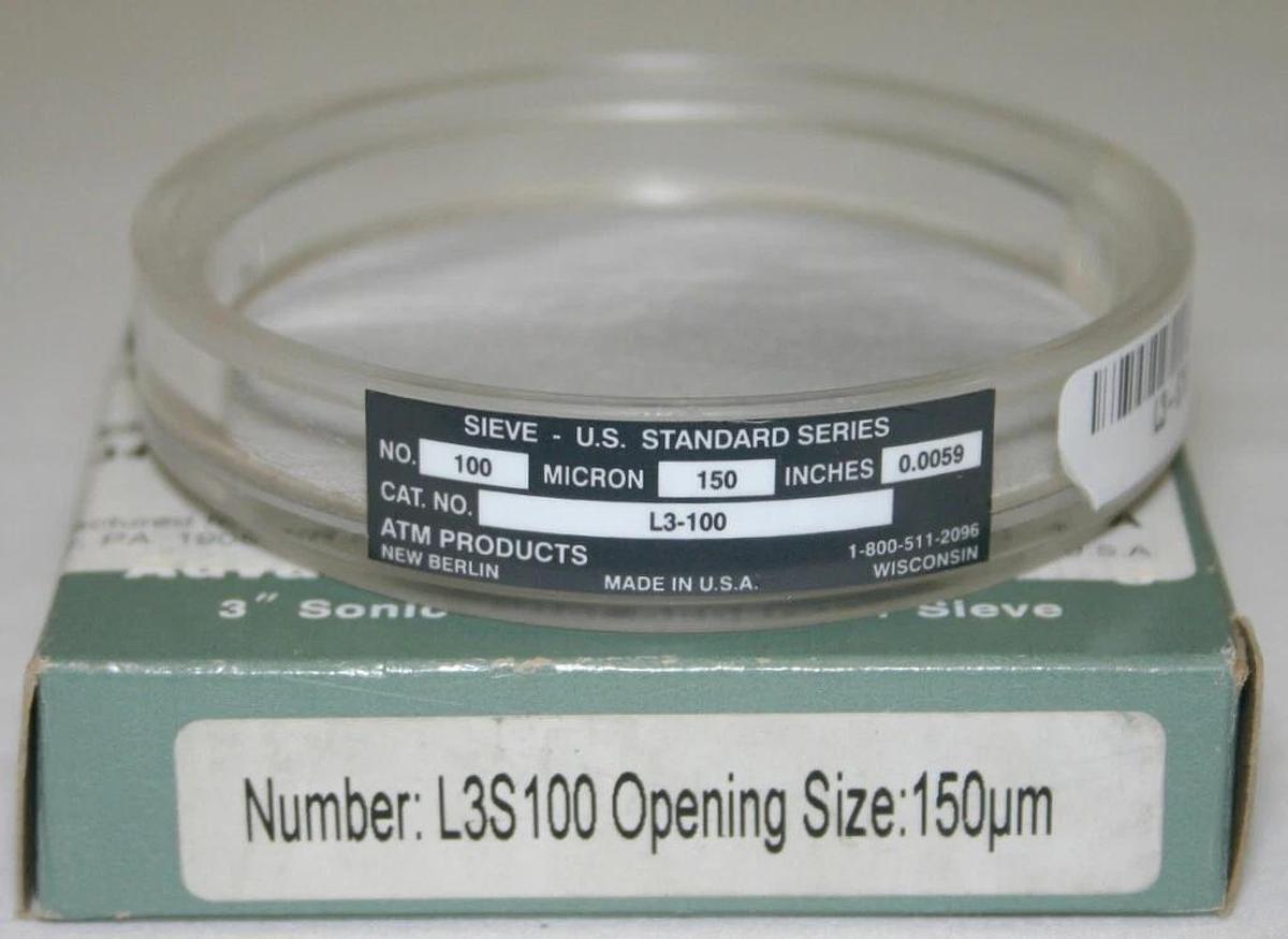 Used ADVANTECH 3" DIAMETER CLEAR ACRYLIC SONIC SIFTER SEPARATOR SIEVE , L3S SERIES