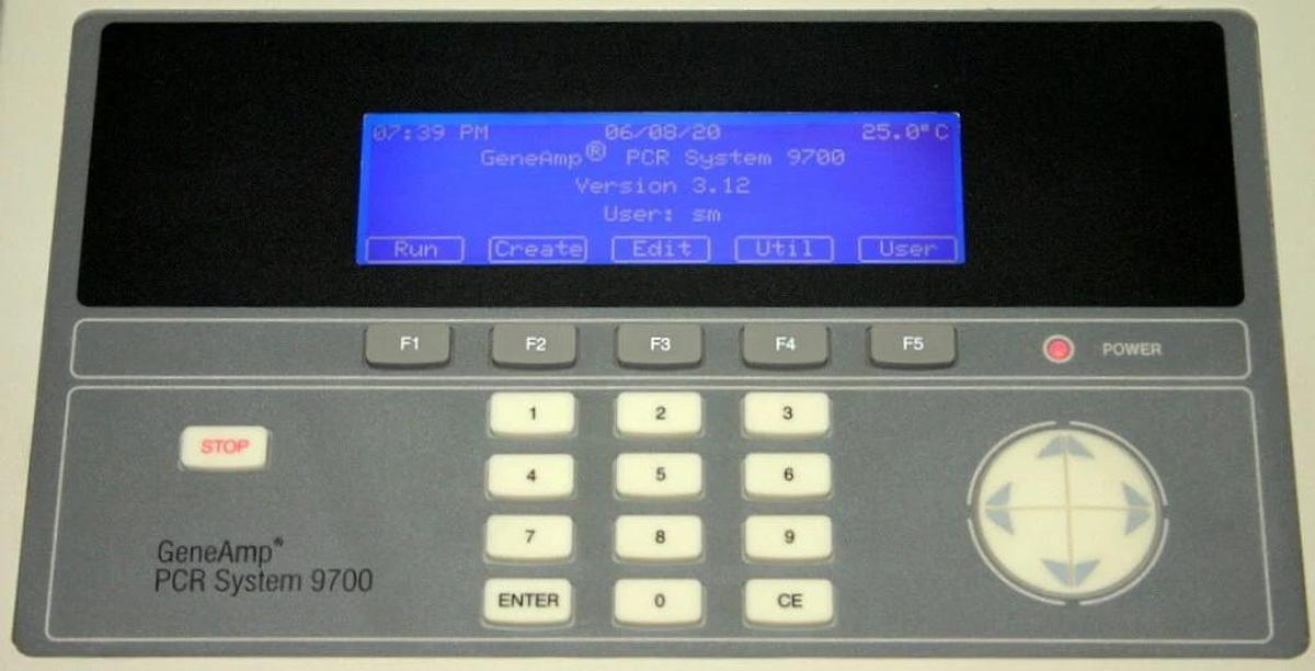 Used APPLIED BIOSYSTEMS ABI GENEAMP PCR 9700 GOLD BLOCK THERMAL CYCLER, Version 3.12