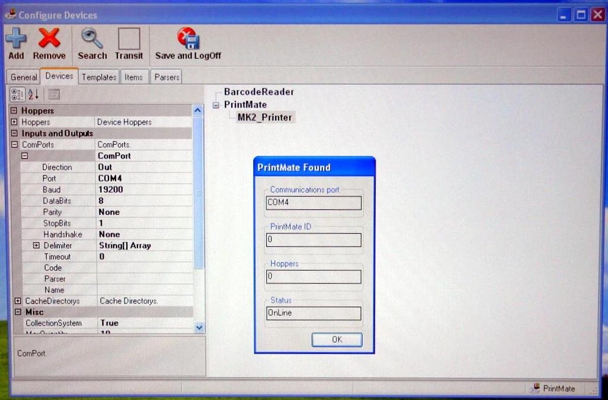 Used THERMO SCIENTIFIC PRINTMATE 150 CASSETTE PRINTER WITH COLLECTION SYSTEM