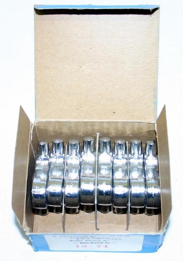 Used IEC TRUNNION RINGS, MODEL 355, BOX OF EIGHT, THREE PLACE, MATCHED WEIGHTS, NEW