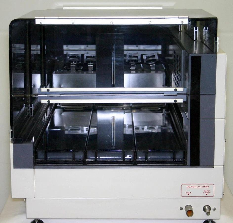 Used SHANDON MULTI-PROGRAM ROBOTIC SLIDE STAINER, MODEL VARISTAIN XY