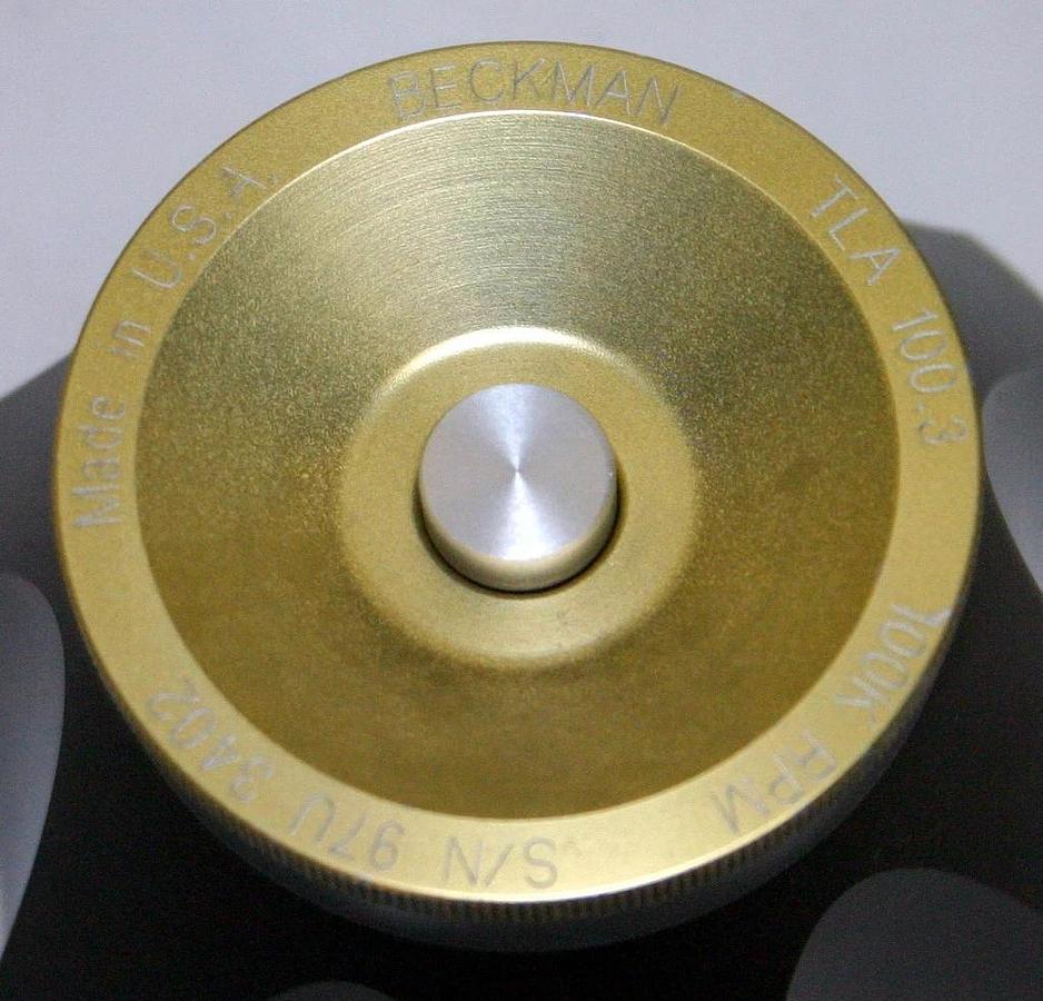 Used BECKMAN ULTRACENTRIFUGE FIXED ANGLE TITANIUM ROTOR, MODEL TLA-100.3, 6 x 3.5 ML