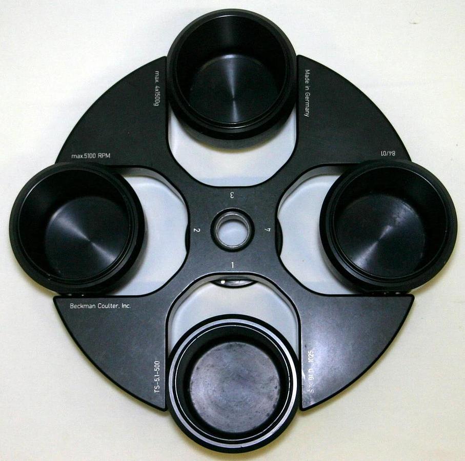 Used BECKMAN COULTER SWINGING-BUCKET ROTOR, MODEL TS-5.1-500, 4 X 500 ML
