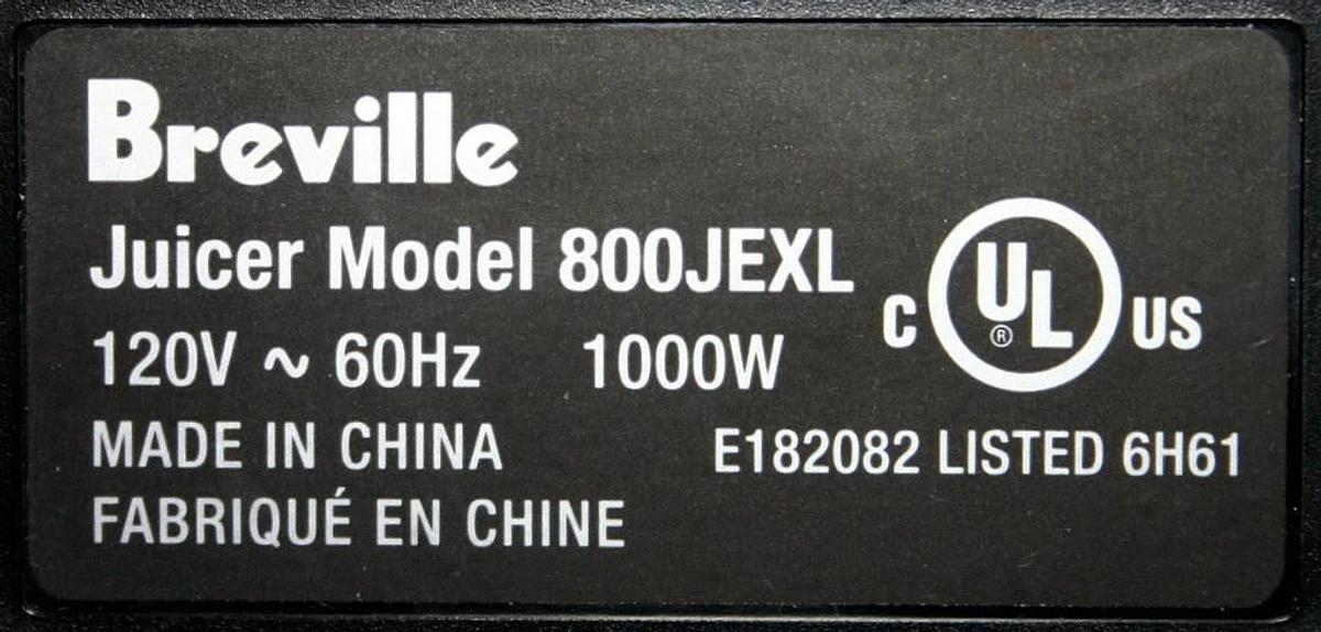 BREVILLE JUICE FOUNTAIN ELITE CENTRIFUGAL JUICER, MODEL 800JEXL