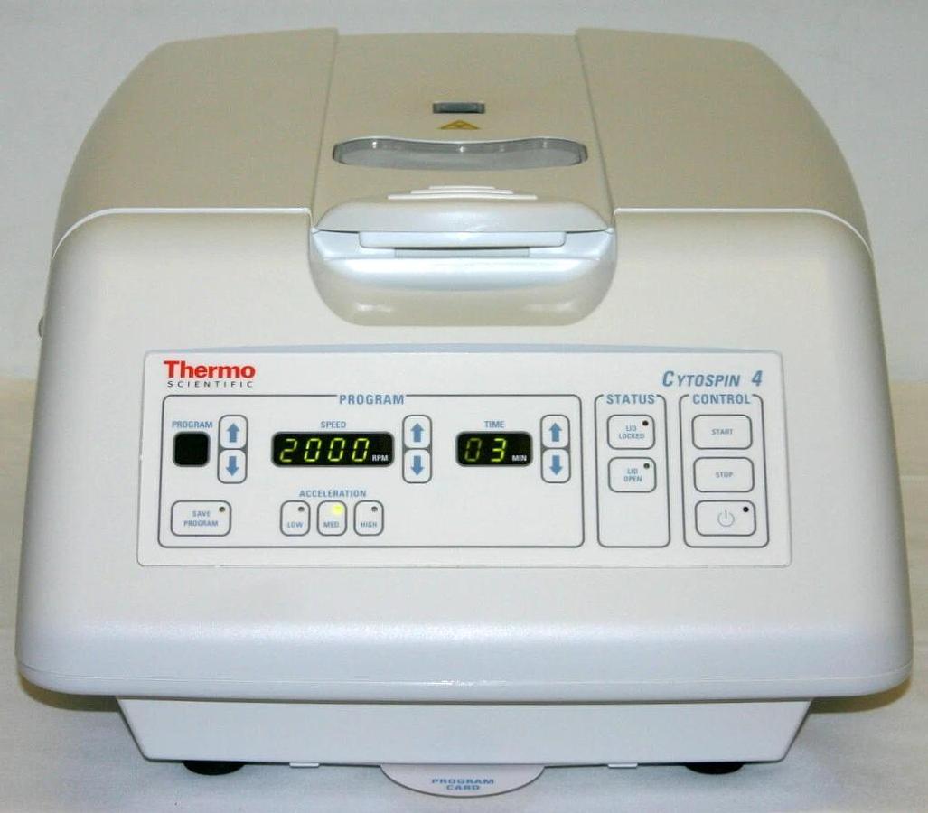 THERMO SCIENTIFIC SHANDON CYTOCENTRIFUGE, MODEL CYTOSPIN 4 WITH ROTOR & 6 CLIPS