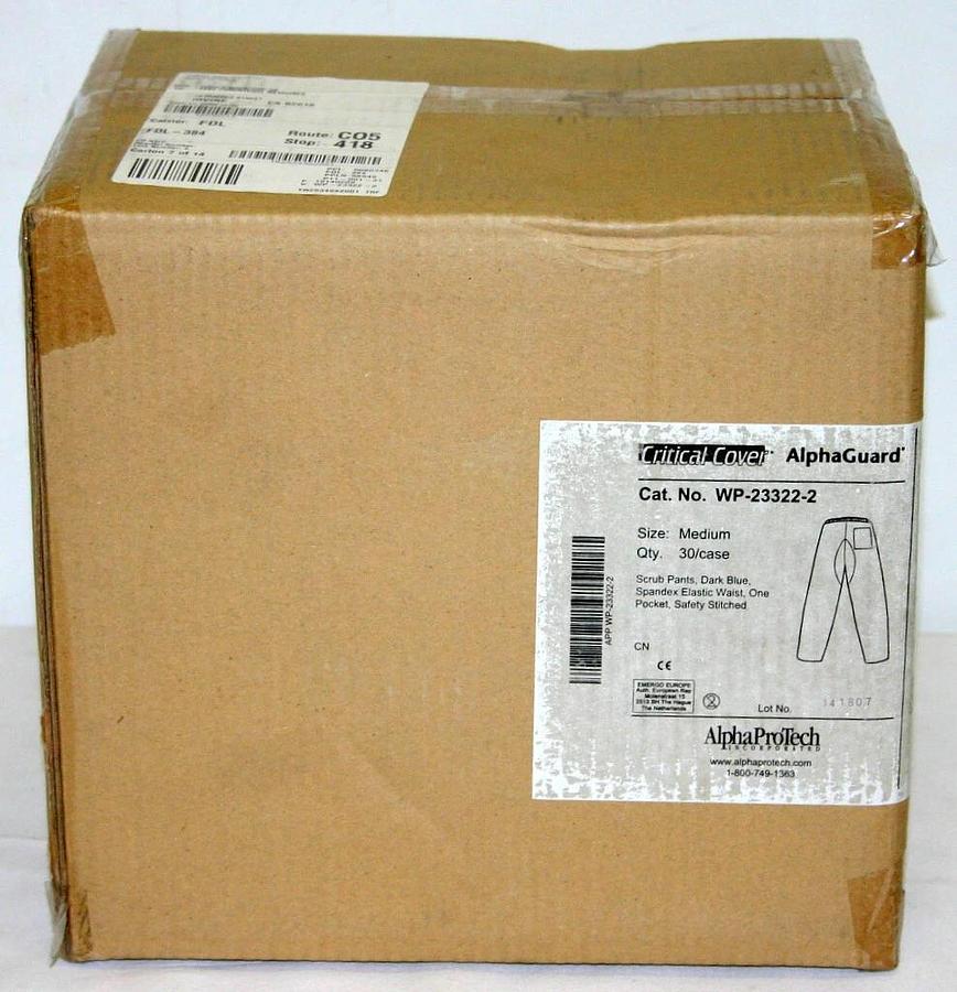 ALPHA PRO TECH CRITICAL COVER SCRUB PANTS, DARK BLUE, MEDIUM, 30/CS, WP-23322-2