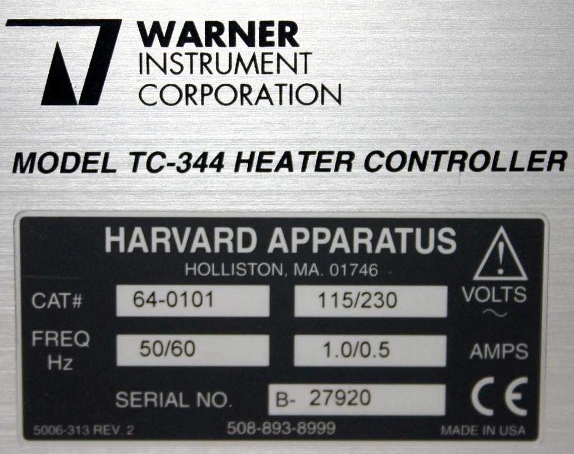 WARNER INSTRUMENT DUAL AUTOMATIC TEMPERATURE CONTROLLER, MODEL TC-344B