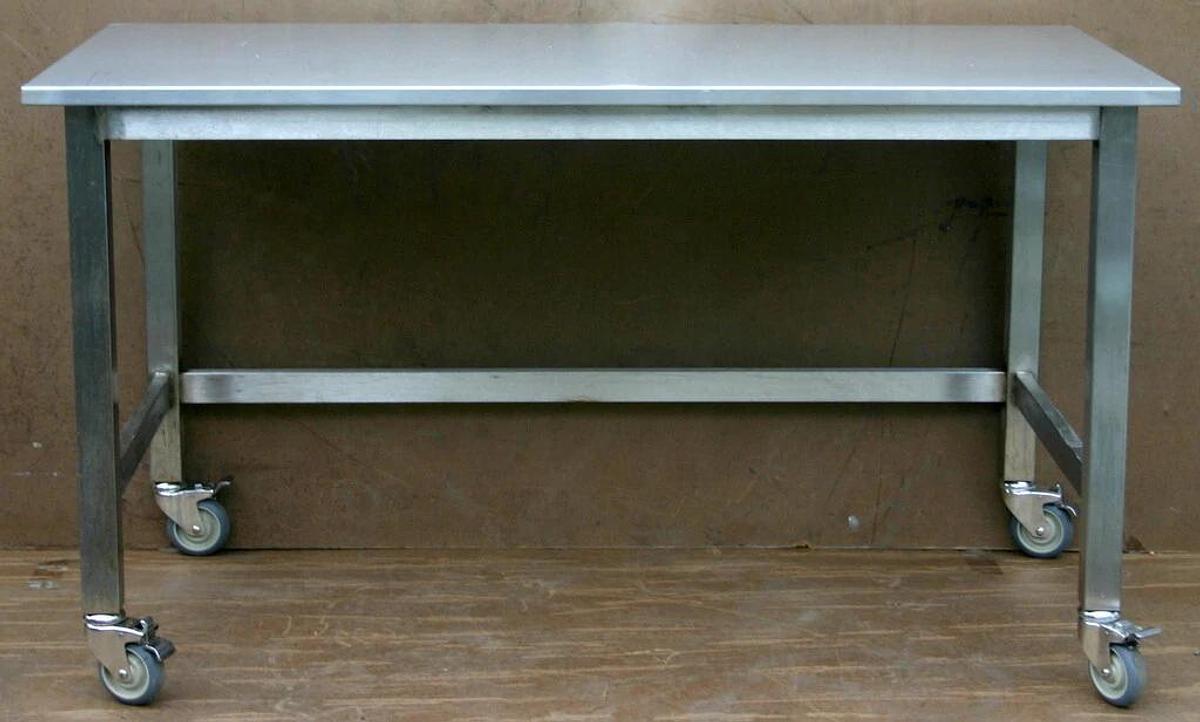 Used METRO, ULINE STAINLESS STEEL MOBILE LAB CLEANROOM TABLE C FRAME, 60L X 30W X 34H