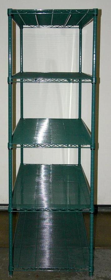 Refurbished METRO SUPER ERECTA 5 SHELF GREEN ANTIMICROBIAL SHELVING RACKS RACKING