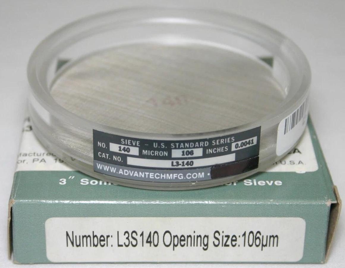 Used ADVANTECH 3" DIAMETER CLEAR ACRYLIC SONIC SIFTER SEPARATOR SIEVE , L3S SERIES