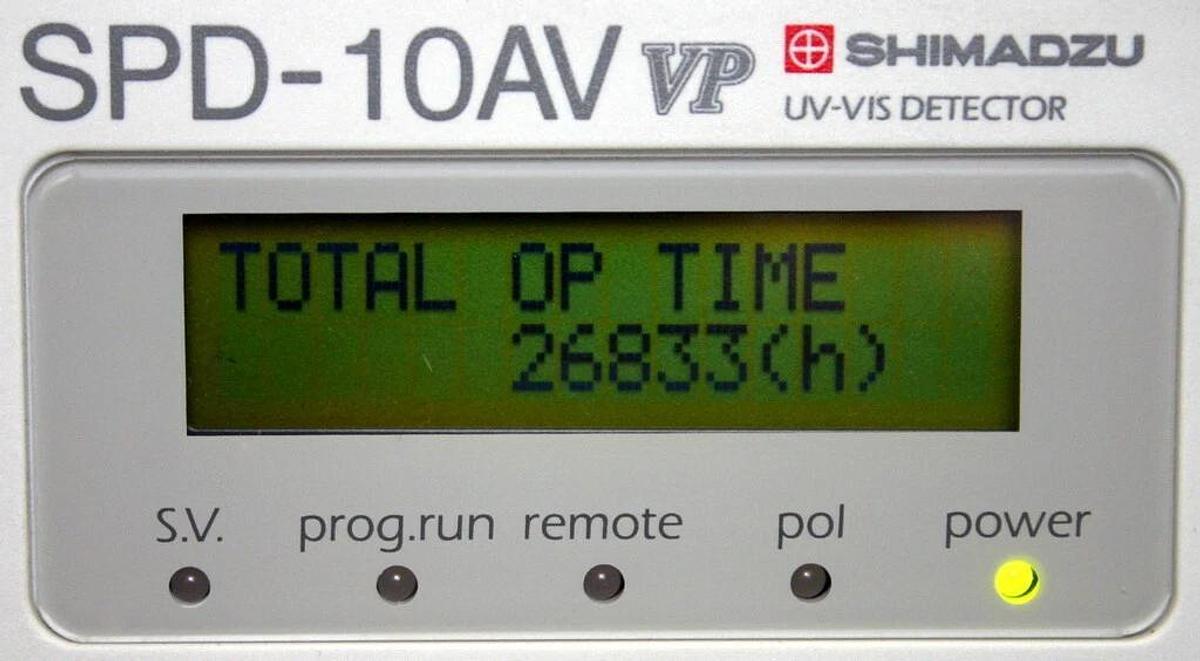 Used SHIMADZU UV-VIS DETECTOR, MODEL SPD-10AV VP