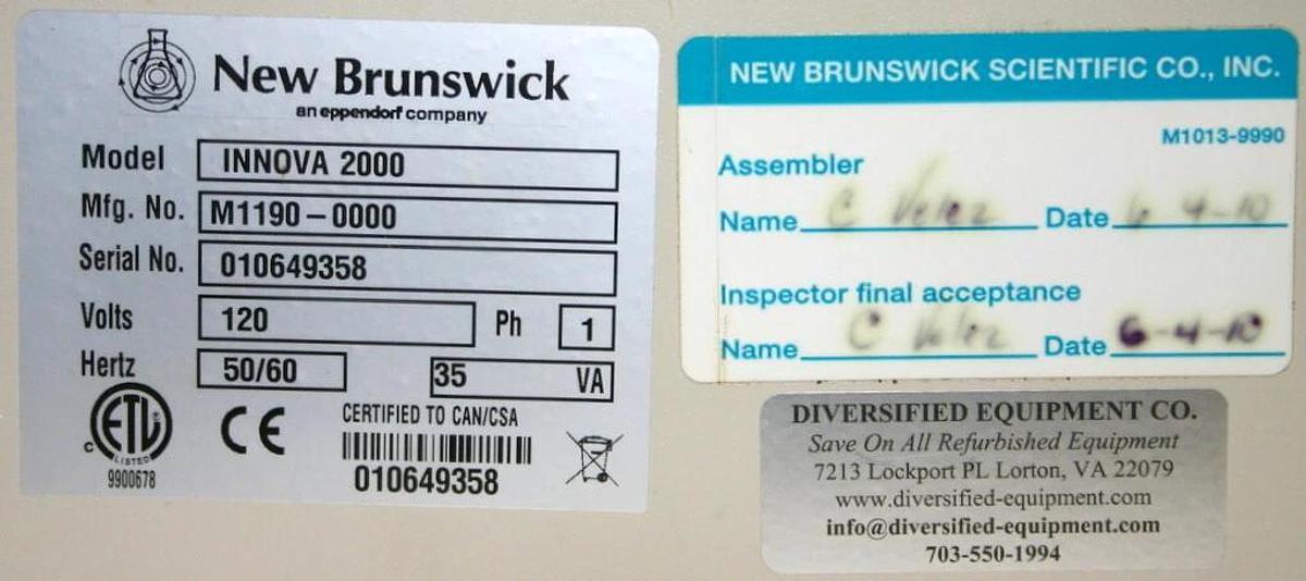 Refurbished EPPENDORF NEW BRUNSWICK DIGITAL GYROTORY PLATFORM SHAKER, MODEL INNOVA 2000